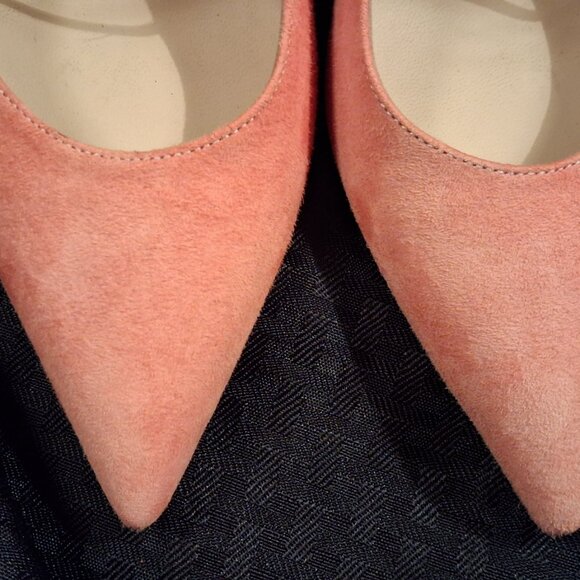 CLEF Women's Genuine Coral Orange Suede Leather Stiletto Pumps, Italy, sz 40.5 - Picture 15 of 15